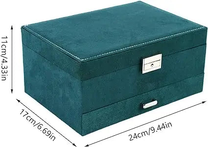 3 Layer Jewellery Box Leather Jewelry Organiser With Key Suitable for Rings Earrings Necklaces Bracelets Jewellery Box for Women